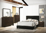 Conner  Upholstered Panel Bed Black