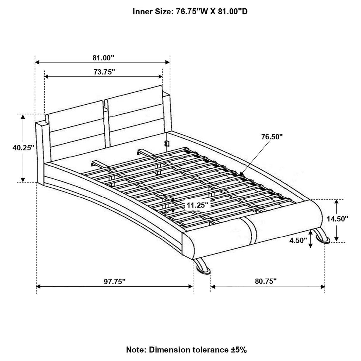 Jeremaine  Upholstered Bed White