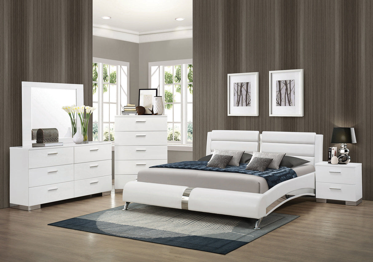 Jeremaine  Upholstered Bed White