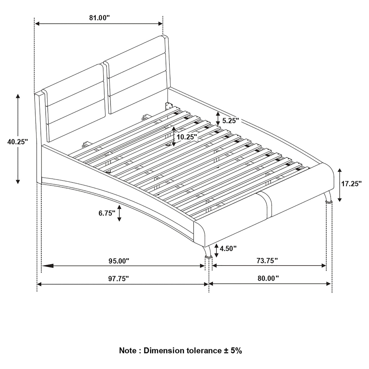 Jeremaine King Upholstered Bed Black