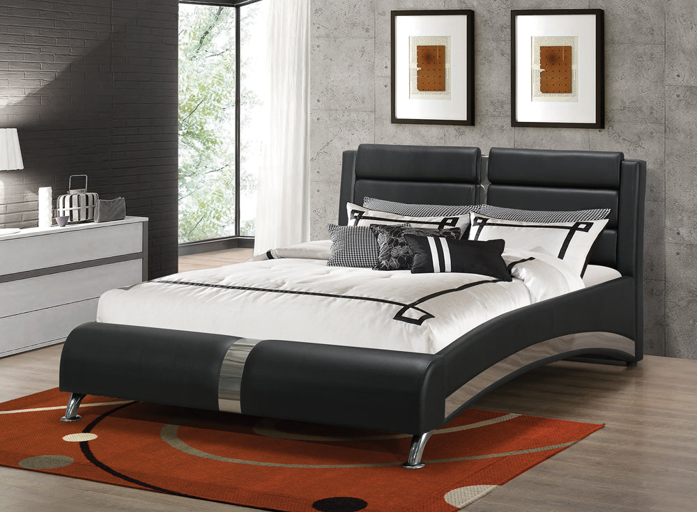 Jeremaine  Upholstered Bed Black