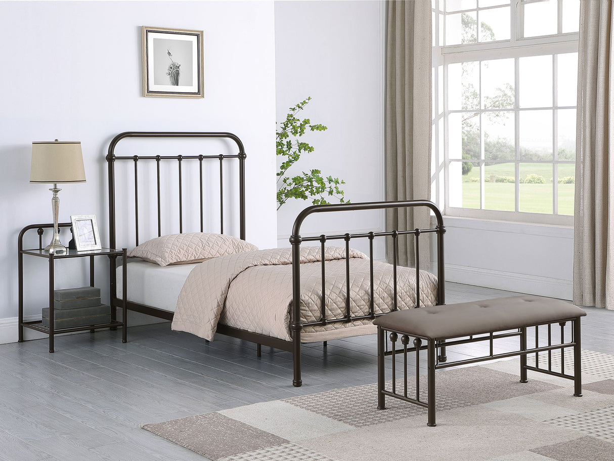 Livingston  Panel Metal Bed Dark Bronze