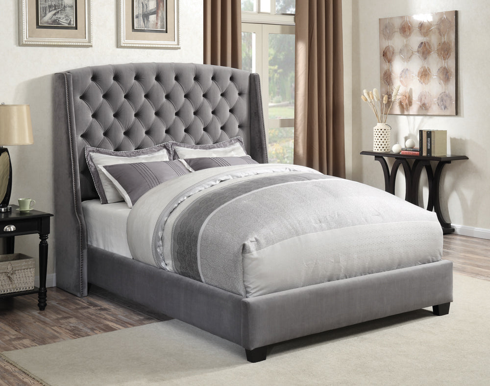 Pissarro  Tufted Upholstered Bed Grey