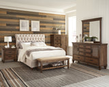 Devon Tufted Upholstered  Bed Beige