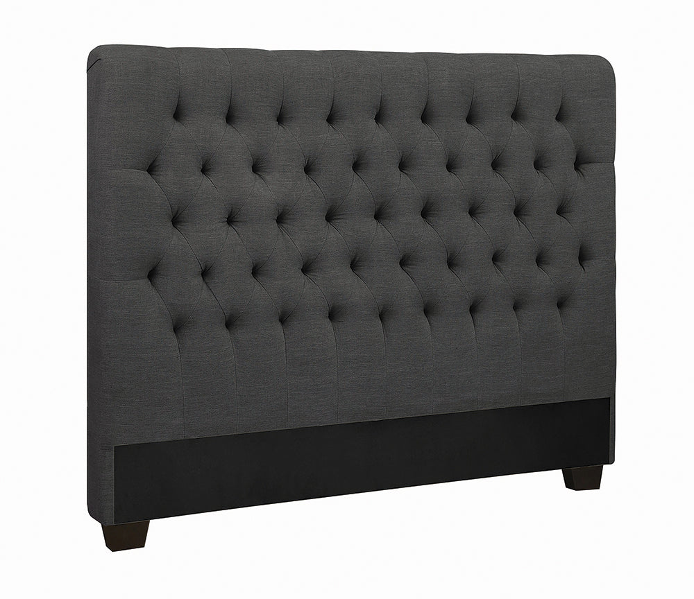 Chloe Tufted Upholstered Full Headboard Charcoal