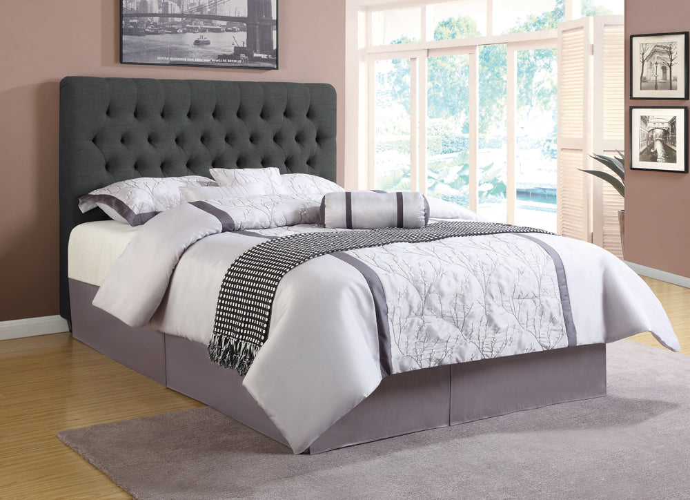 Chloe Tufted Upholstered  Bed Charcoal