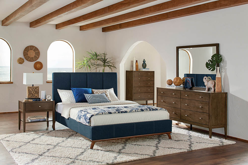 Charity  Upholstered Bed Blue