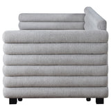 Patricia Boucle Upholstered Twin Day Bed with Trundle Grey