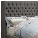 Bancroft Demi-wing Upholstered  Bed Grey