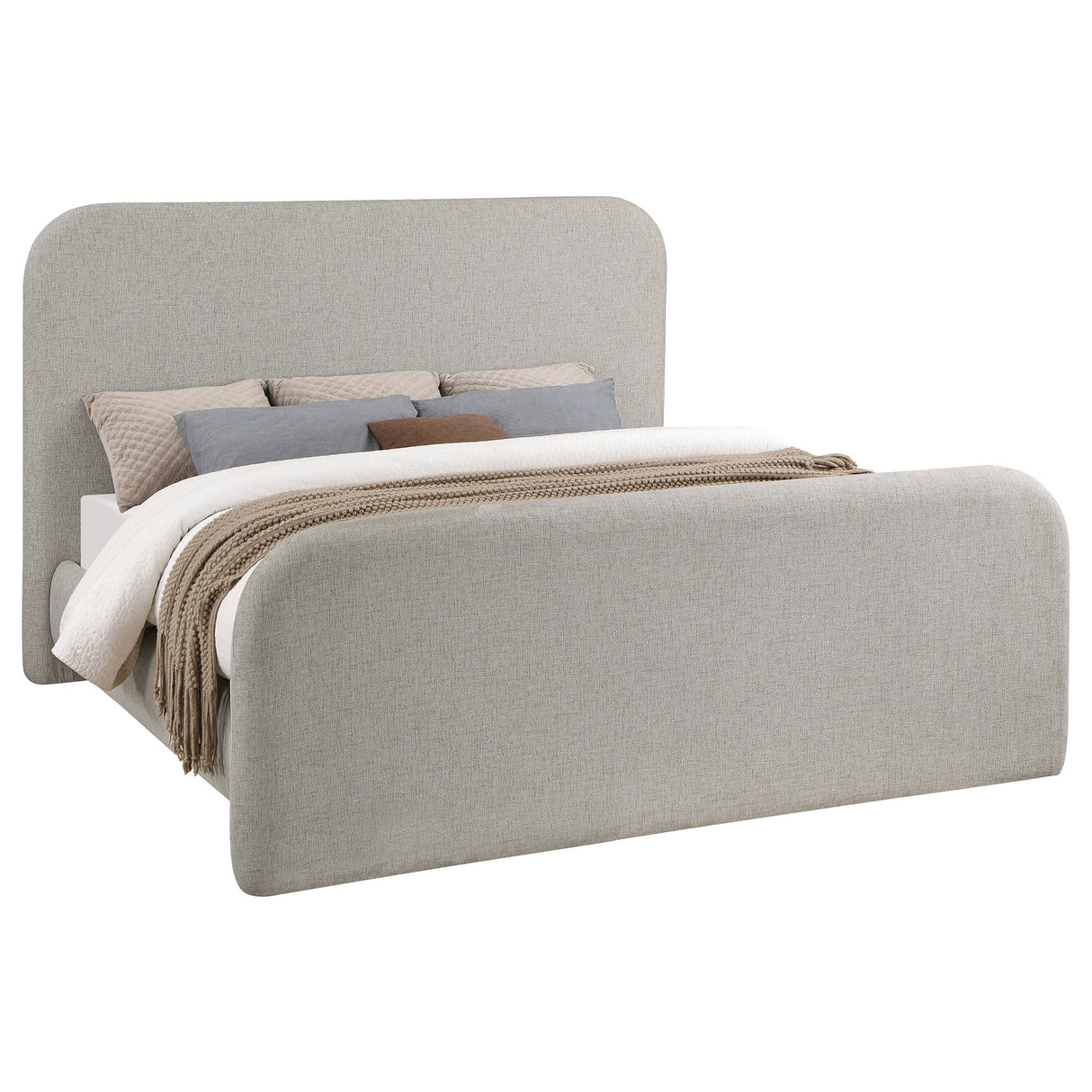 Wren Upholstered  Platform Bed Grey