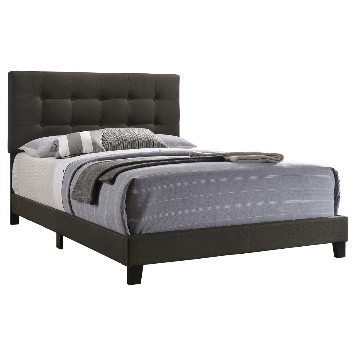 Mapes Tufted Upholstered  Bed Charcoal