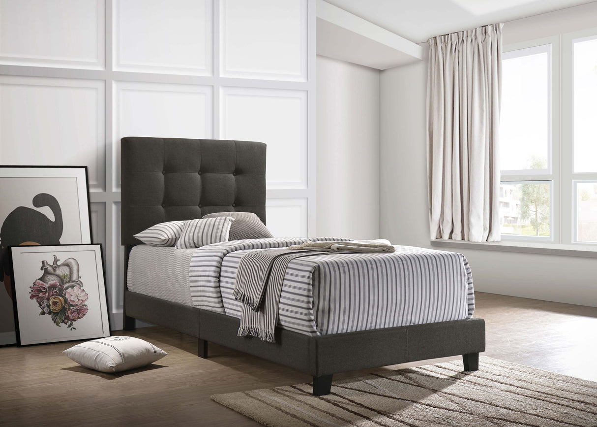 Mapes Tufted Upholstered  Bed Charcoal