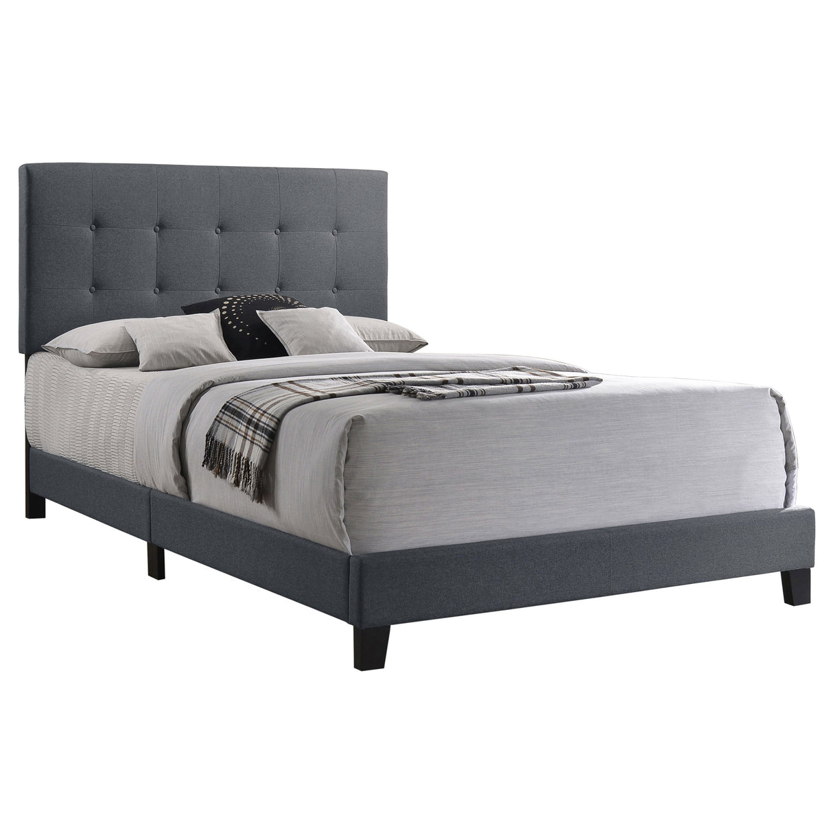 Mapes Tufted Upholstered  Bed Grey