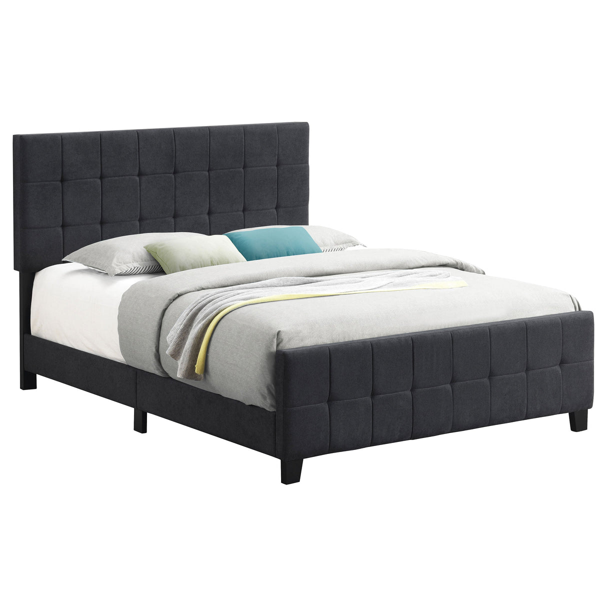 Fairfield  Upholstered Panel Bed Dark Grey