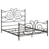 Parleys  Metal Bed with Scroll Headboard Dark Bronze