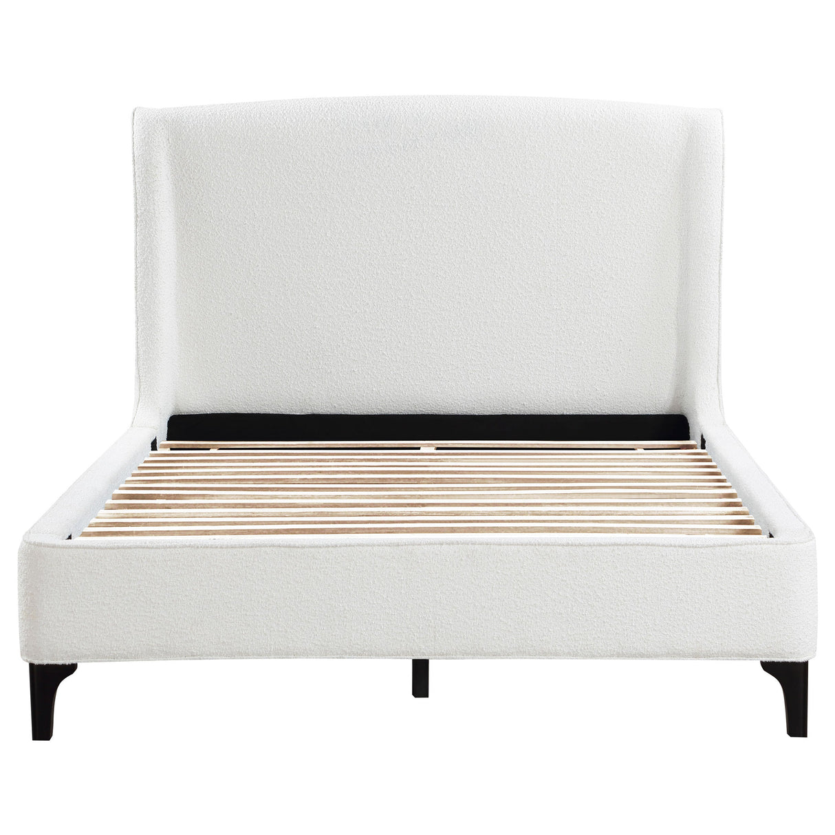 Mosby Upholstered Curved Headboard  Platform Bed White