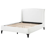 Mosby Upholstered Curved Headboard  Platform Bed White