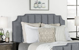 Fiona Upholstered Panel Bed Light Grey