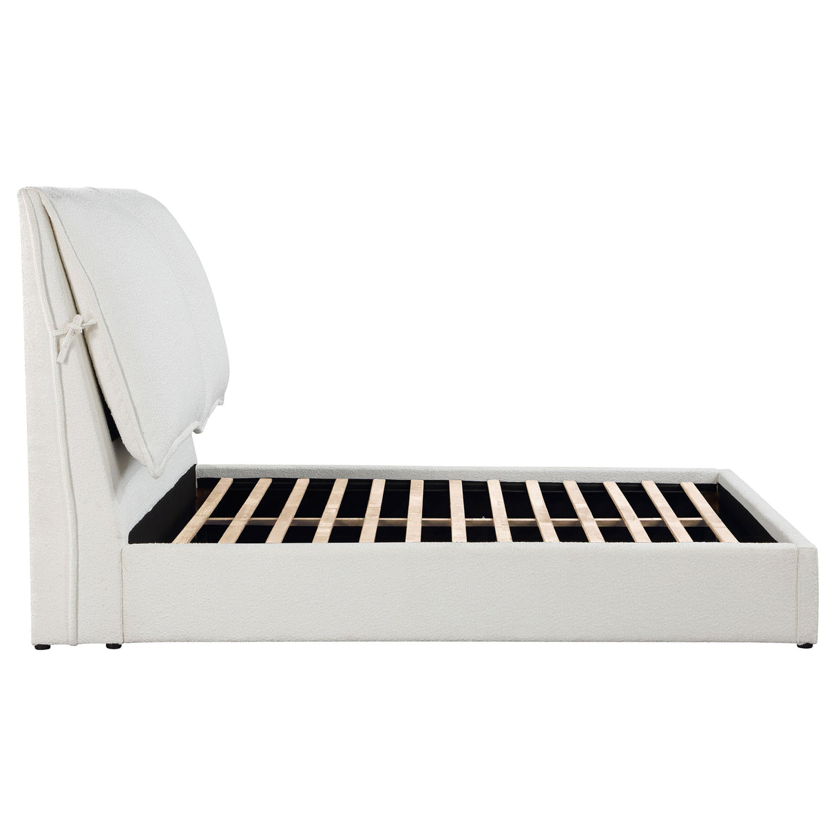 Gwendoline Upholstered  Platform Bed with Pillow Headboard White