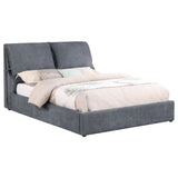 Laurel Upholstered  Platform Bed with Pillow Headboard Charcoal Grey