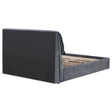 Laurel Upholstered  Platform Bed with Pillow Headboard Charcoal Grey