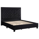 Hailey Upholstered Tufted Platform  Bed Black