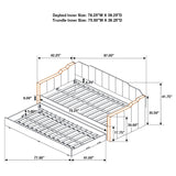 Kingston Upholstered Twin Daybed with Trundle Charcoal