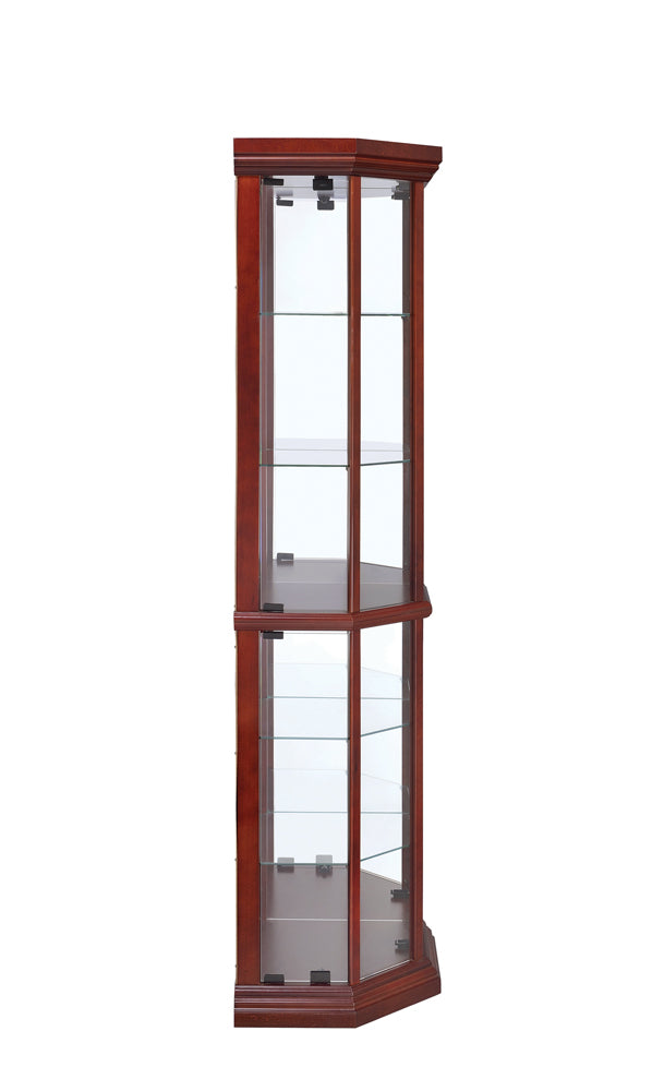 Appledale 6-shelf Corner Curio Cabinet Medium Brown