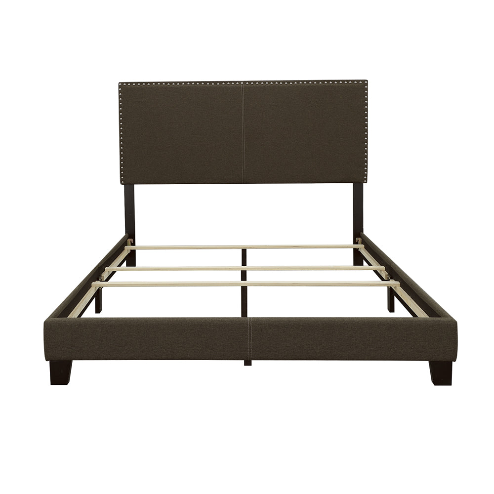 Boyd  Upholstered Bed with Nailhead Trim Charcoal