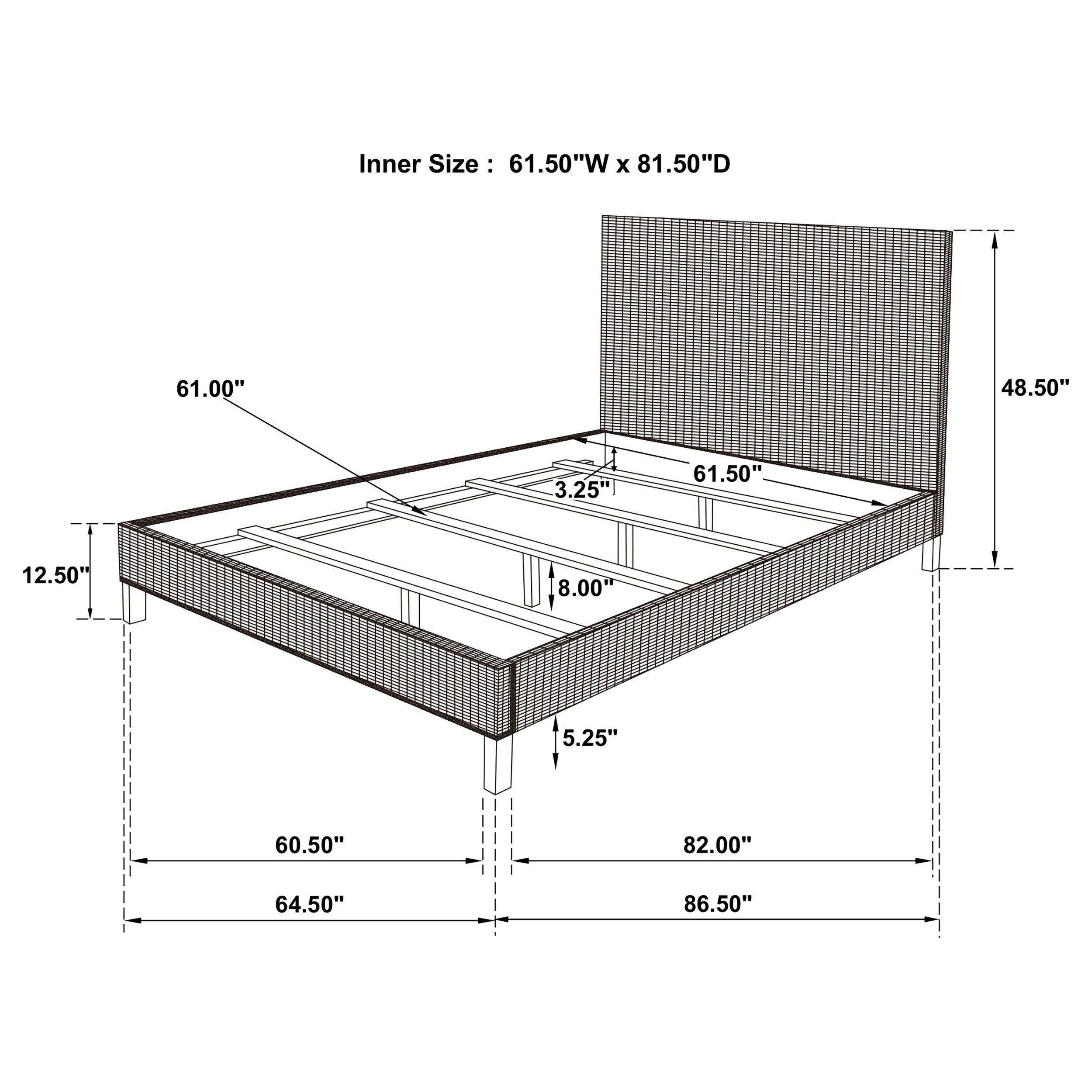 Zyla Woven Rattan  Panel Bed Kubu Grey