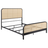 Lanewood Open Cane Rattan Metal  Bed Black