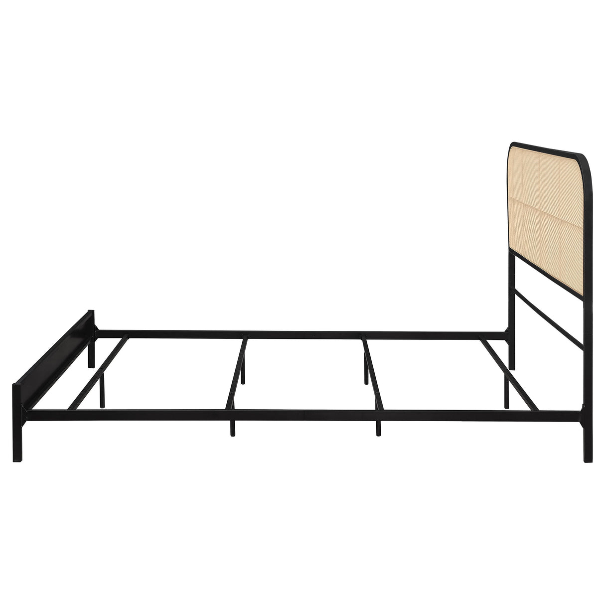 Amherst Radio Weave Rattan Metal  Bed Black