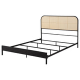 Amherst Radio Weave Rattan Metal  Bed Black