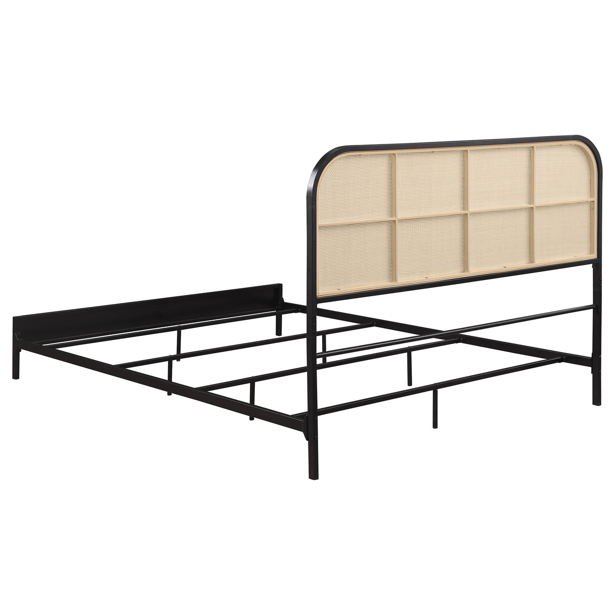 Amherst Radio Weave Rattan Metal  Bed Black