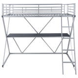 Hyde Twin Workstation Loft Bed Silver