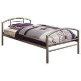 Baines Twin Metal Bed with Arched Headboard Silver