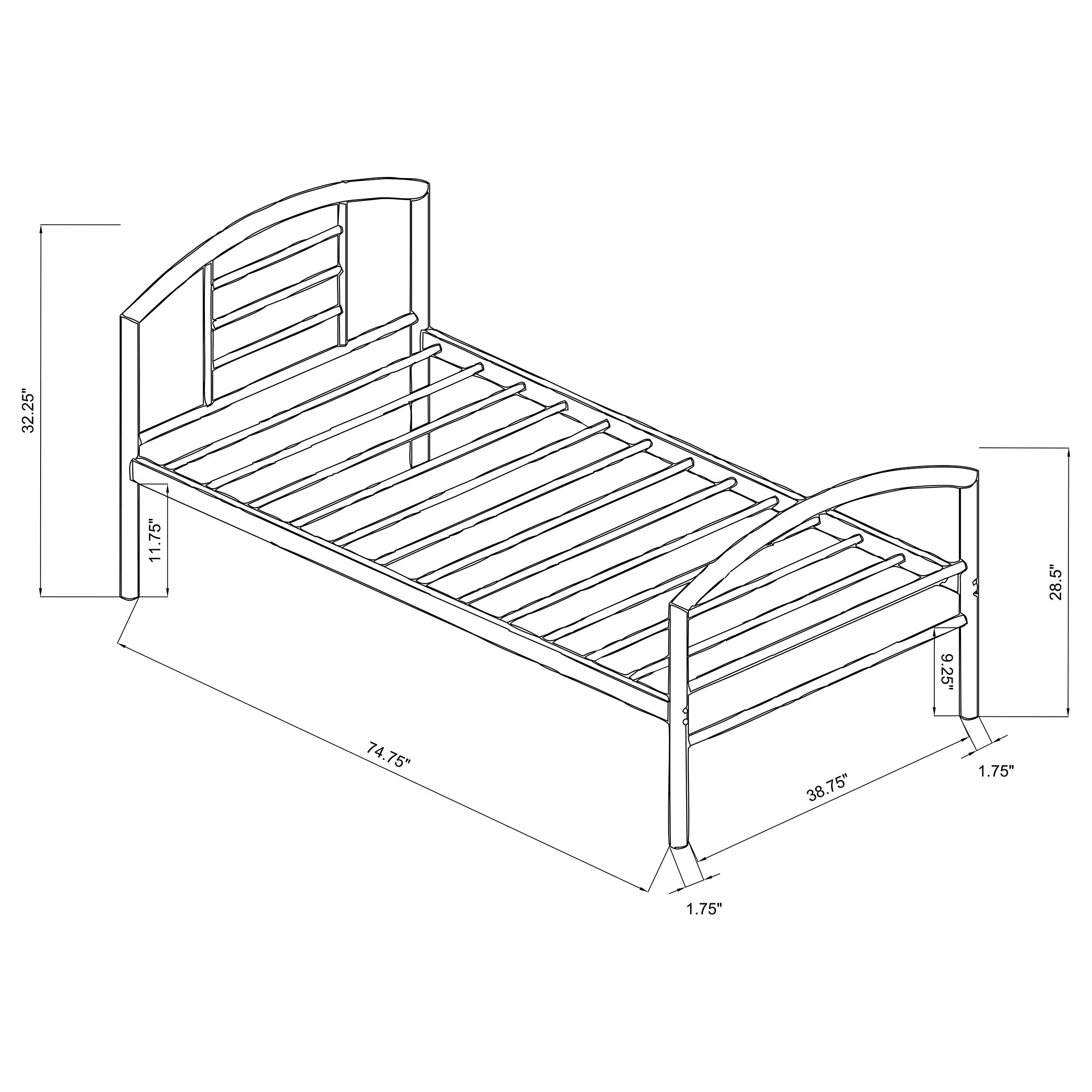 Baines Twin Metal Bed with Arched Headboard Silver