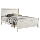 Selena Twin Sleigh Platform Bed Cream White