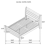 Selena Twin Sleigh Platform Bed Cream White