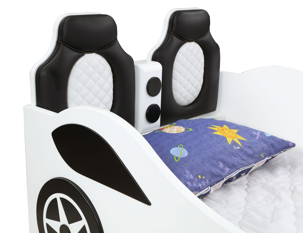 Cruiser Car Themed Twin Bed with Underglow Lights White