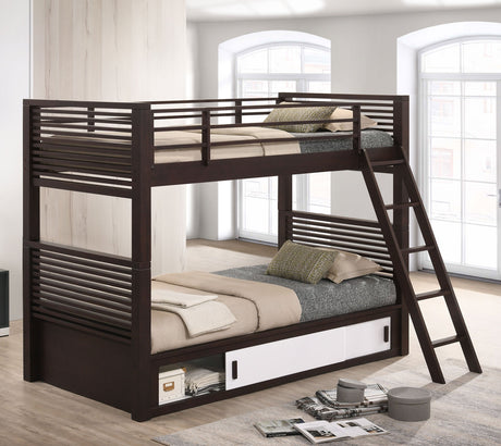 Oliver Twin Over Twin Bunk Bed Java