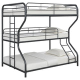 Garner Triple Full Over Twin Over Full Bunk Bed with Ladder Gunmetal