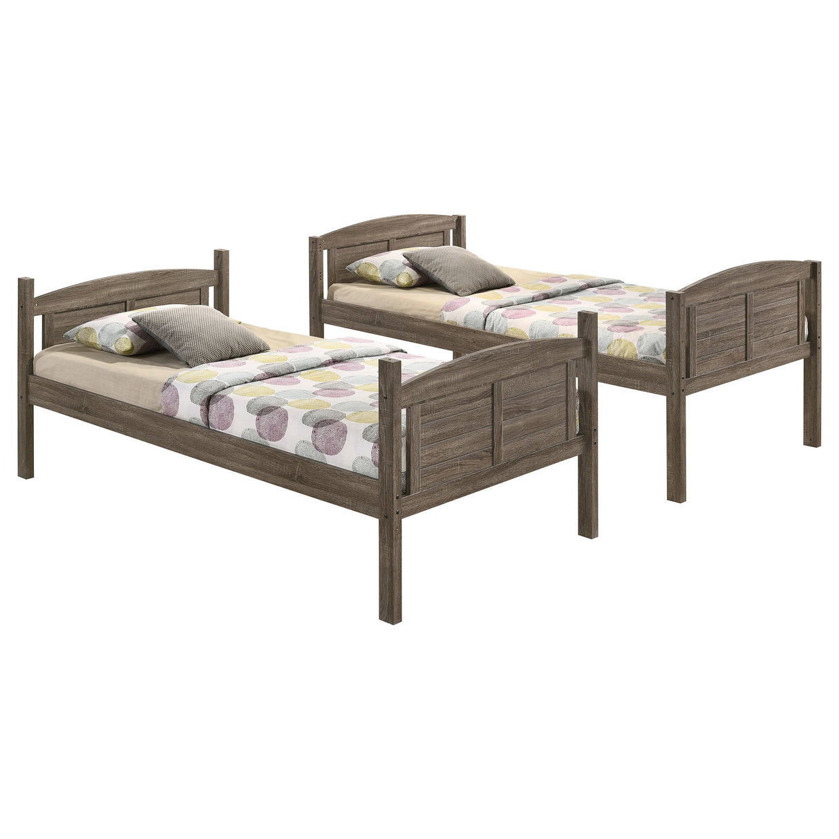 Flynn Twin Over Twin Bunk Bed Weathered Brown