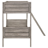 Ryder Twin Over Twin Bunk Bed Weathered Taupe