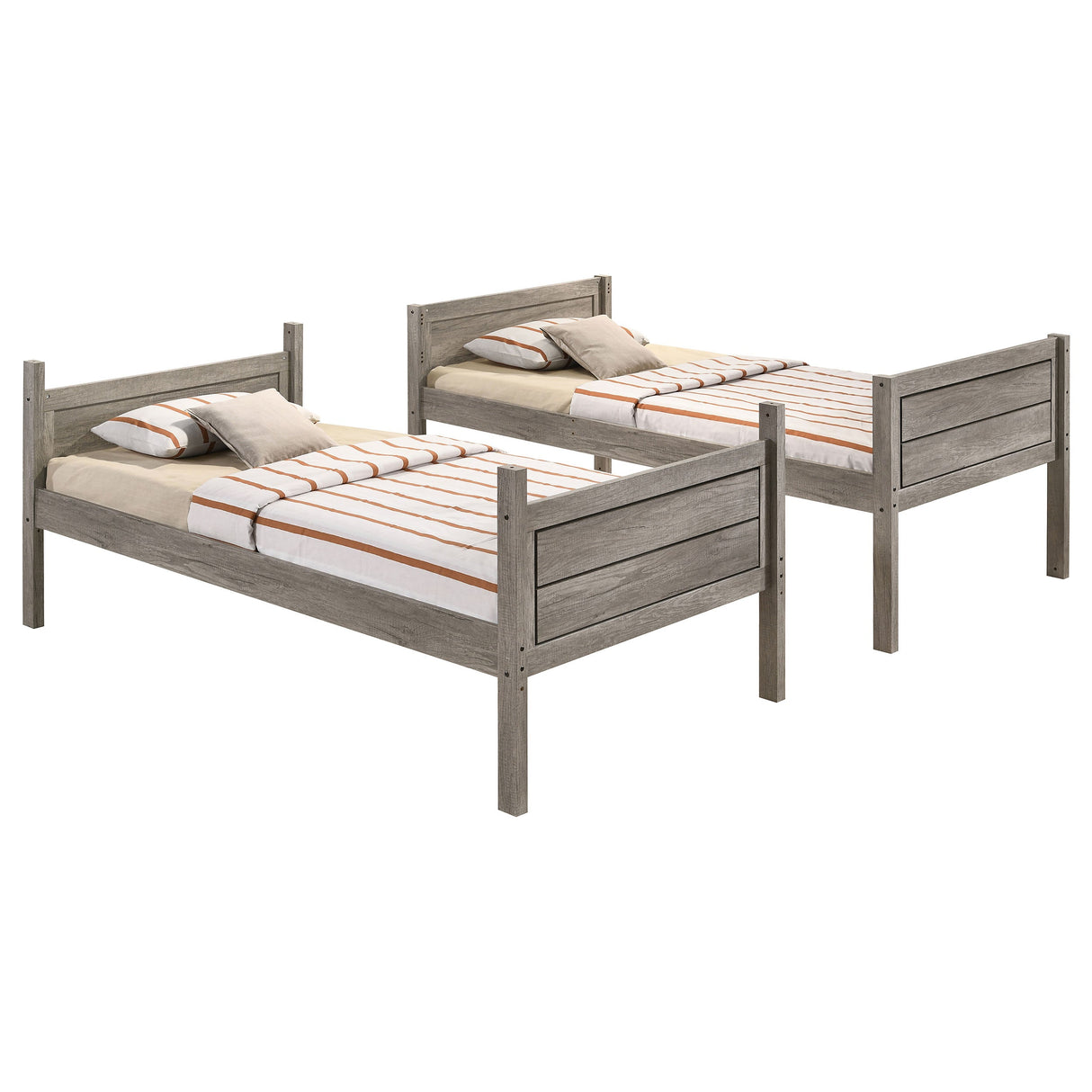 Ryder Twin Over Twin Bunk Bed Weathered Taupe