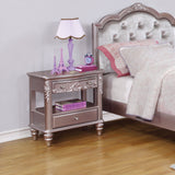 Caroline 2-drawer Rectangular Nightstand Metallic Lilac