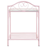 Massi 1-shelf Nightstand with Glass Top Powder Pink