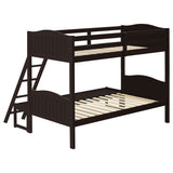 Arlo Twin Over Twin Bunk Bed with Ladder Espresso