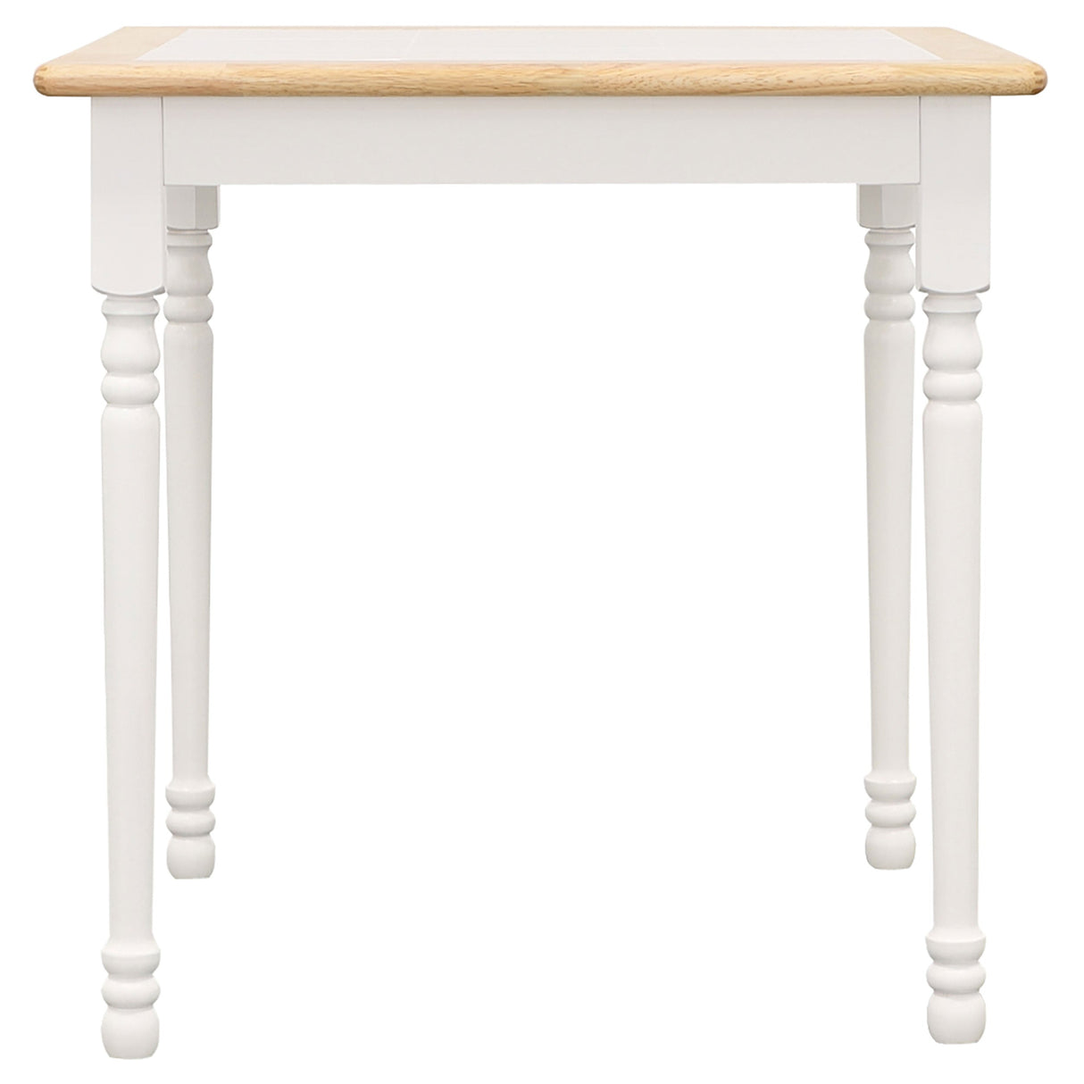 Carlene Square Top Dining Table Natural Brown and White