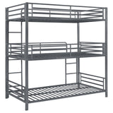 Maynard Metal Triple Twin Bunk Bed Gunmetal